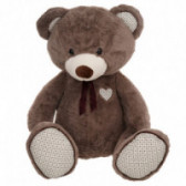 Плюшена играчка - мечка с апликация на лапите и ушите, кафява - 120 см Amek toys 150684 