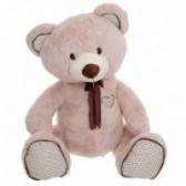 Плюшена играчка - мечка с апликация на лапите и ушите, беж - 120 см Amek toys 150686 