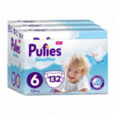 Пелени № 6, 132 бр, модел Sensitive Extra Large Monthly Pack Pufies 151246 