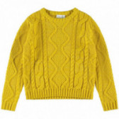Пуловер с интересна плетка за момиче жълт Name it 151337 