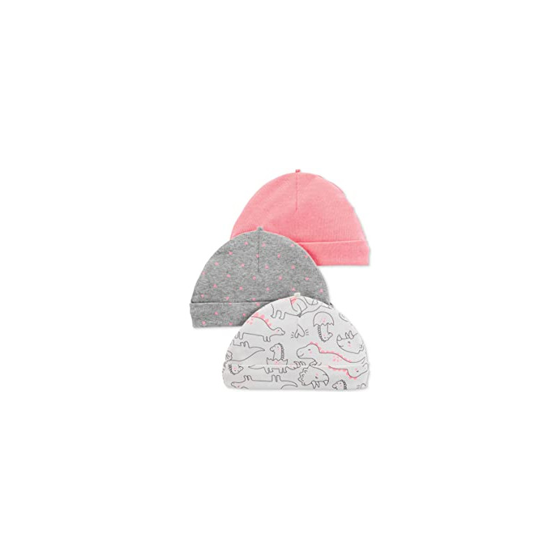 Комплект от 3 броя шапки за бебе в бяло розово и сиво  151353