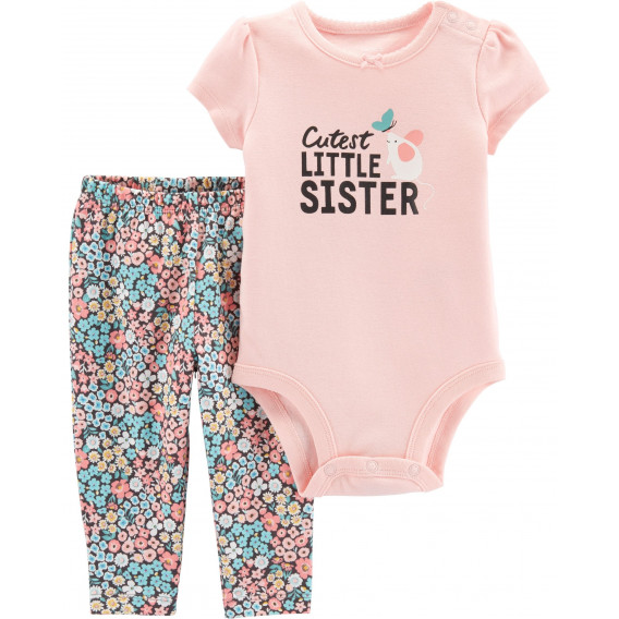 Комплект боди и панталонки за бебе Малката сестра Carter's 151361 