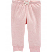 Памучен панталон за бебе за момиче розов Carter's 151367 