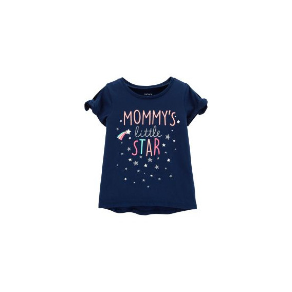 Памучна тениска Mommy's little star за бебе Carter's 151378 