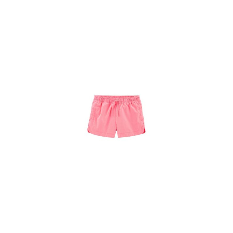 Памучни къси панталонки с ластична талия за момиче розови  151458