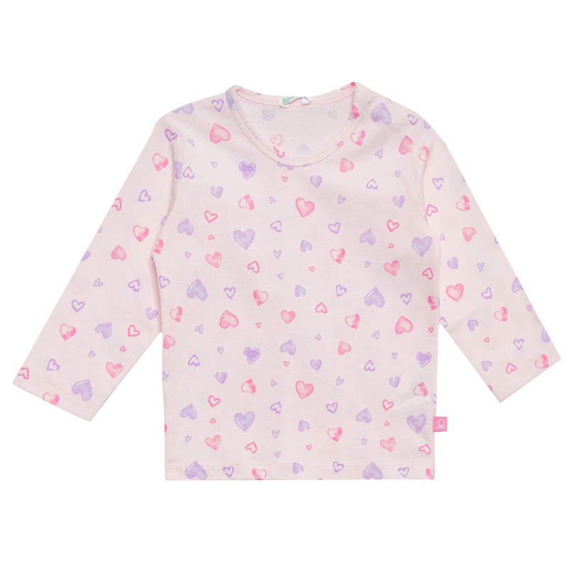 Памучна блуза с дълъг ръкав за бебе за момиче розова  151573