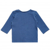 Памучна блуза с дълъг ръкав за бебе за момче синя Benetton 151633 3