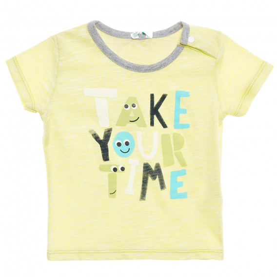Тениска за бебе за момче зелена Benetton 151644 