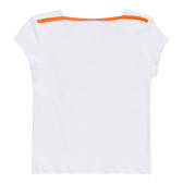 Памучна тениска за момиче бяла Benetton 151666 7