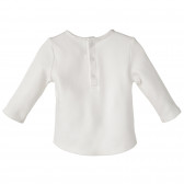 Памучна блуза за бебе за момиче бяла Birba 151951 3