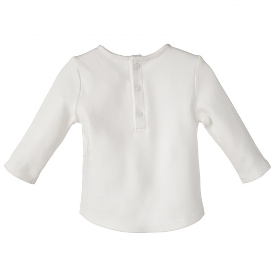 Памучна блуза за бебе за момиче бяла Birba 151951 3