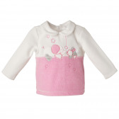 Блуза за бебе в бяло и розово Idexe 151953 