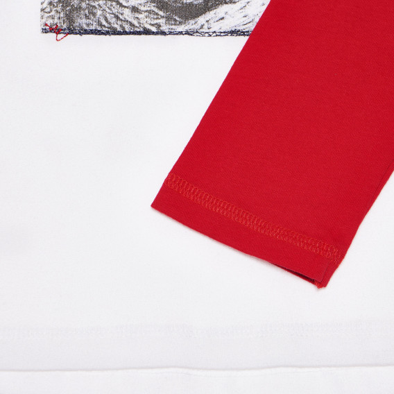 Памучна блуза с дълъг ръкав в бяло и червено за момче Trybeyond 152040 4