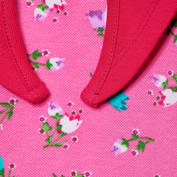 Памучна рокля за момиче розова Benetton 152114 3