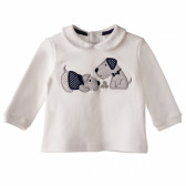 Памучна блуза за бебе, бяла Birba 152145 