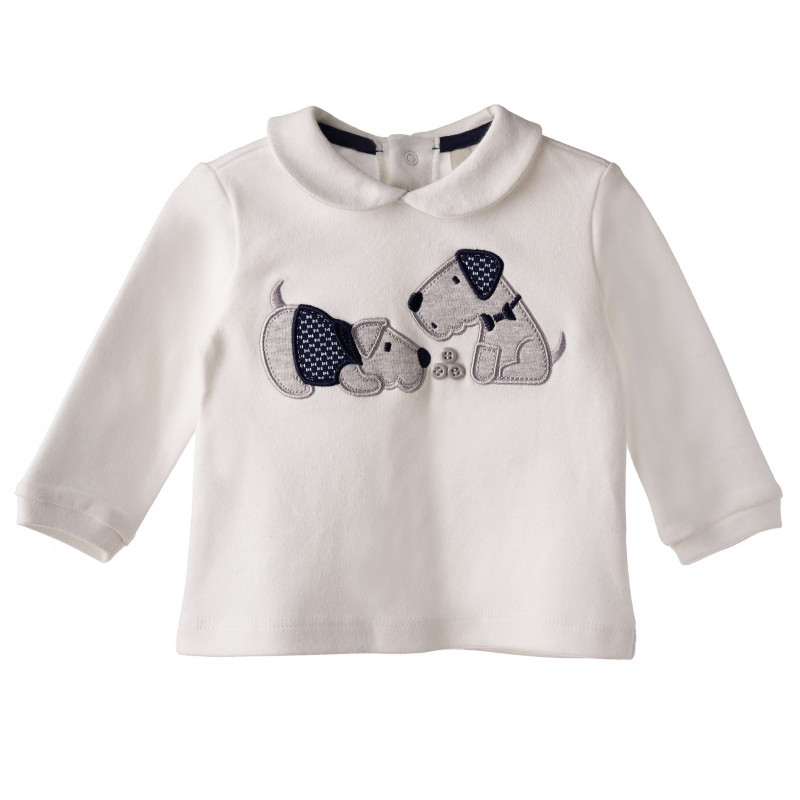 Памучна блуза за бебе, бяла  152145