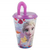 Спортна чаша със сламка - Анна и Елза, 430 ml Frozen 153005 