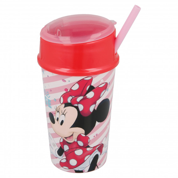 Чаша с капак, сламка и отделение за храна Мини Маус, 400 ml Minnie Mouse 153144 