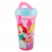 Полупрозрачна чаша със сламка - Дисни принцеси, 400 ml Disney Princess 153233 2