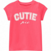 Тениска с графичен принт за момиче розова Name it 153510 