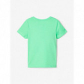 Тениска от органичен памук с графичен принт за момиче зелена Name it 153542 2
