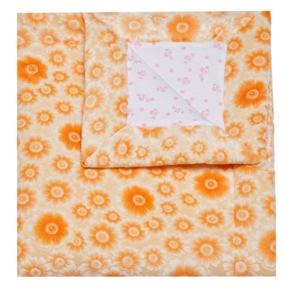 Одеяло с флорален принт за момиче оранжево TUTU 153694 