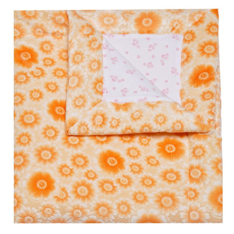 Одеяло с флорален принт за момиче оранжево  153694