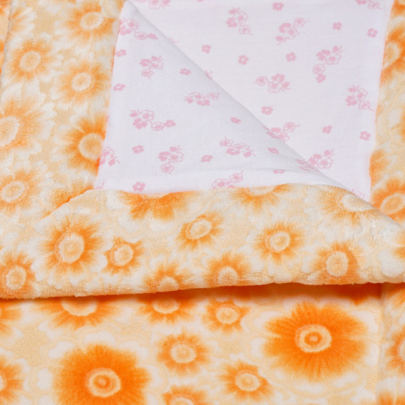 Одеяло с флорален принт за момиче оранжево TUTU 153695 2