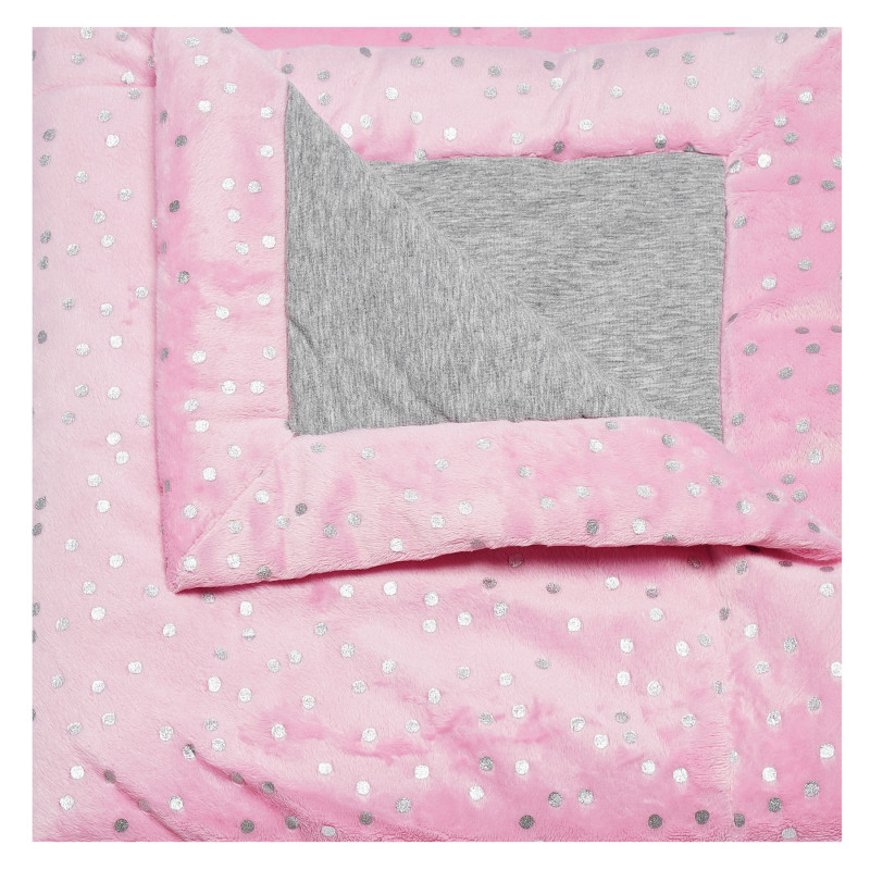 Одеяло със сиви точки за момиче, 70х80 см., розово  153696