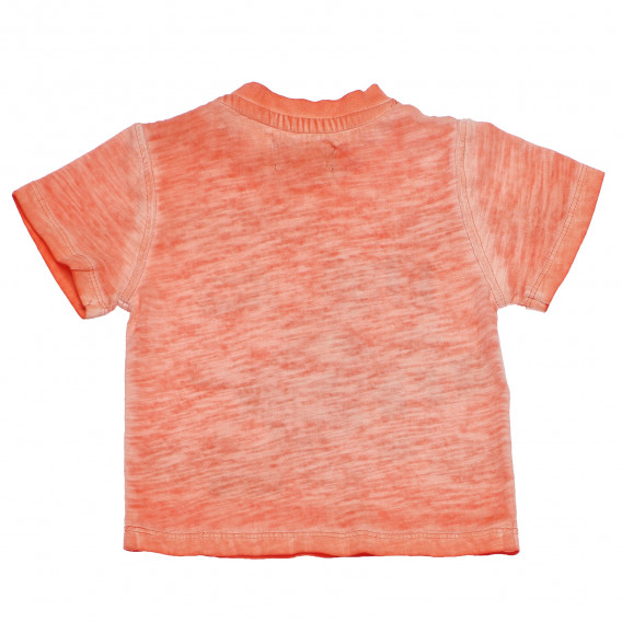 Памучна тениска с износен ефект за бебе за момче оранжева Boboli 153772 2