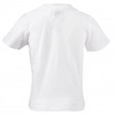 Памучна тениска с надпис и щампа за бебе за момче бяла Boboli 153781 3