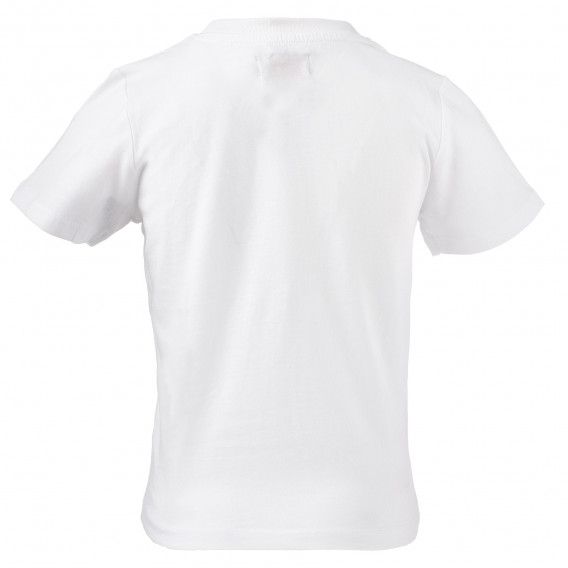 Памучна тениска с надпис и щампа за бебе за момче бяла Boboli 153781 3