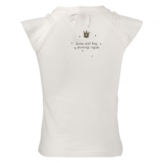 Тениска с апликации от пайета и камъчета за момиче бяла Boboli 153791 3