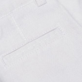 Къс панталон с подвити крачоли за бебе за момче бели Boboli 153811 4