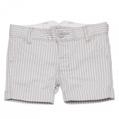 Къс панталон за бебе в бяло и сиво вертикално райе Boboli 153841 