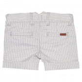 Къс панталон за бебе в бяло и сиво вертикално райе Boboli 153842 2