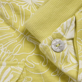 Памучен къс панталон с флорален принт за бебе жълт Boboli 153871 4