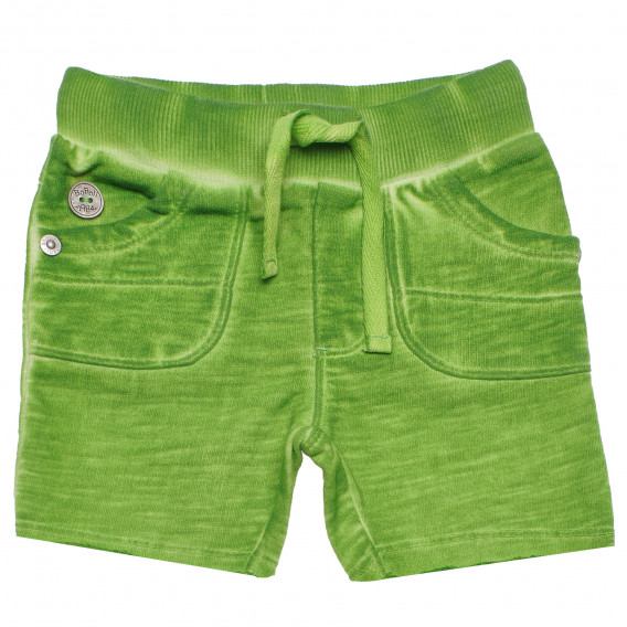 Памучен къс панталон с износен ефект за бебе за момче зелен Boboli 153880 