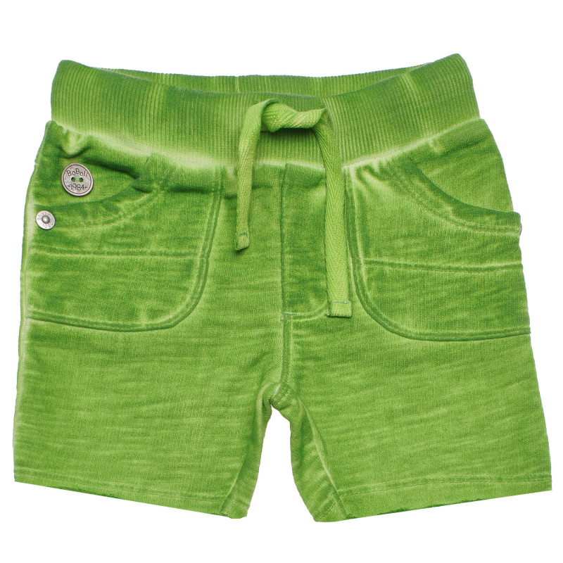 Памучен къс панталон с износен ефект за бебе за момче зелен  153880