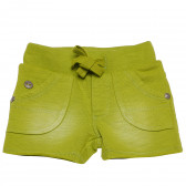 Памучен къс панталон за бебе зелен Boboli 153891 