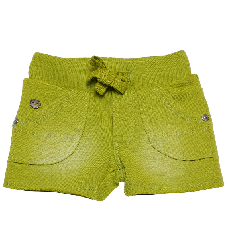 Памучен къс панталон за бебе зелен  153891