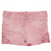 Дънков къс панталон с дантела за момиче розов Boboli 153932 