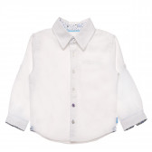 Памучна риза с дълъг ръкав за момче бяла Boboli 154039 