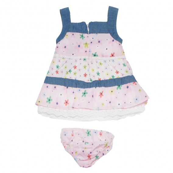 Памучна рокля с гащички и флорален принт за бебе Boboli 154201 2