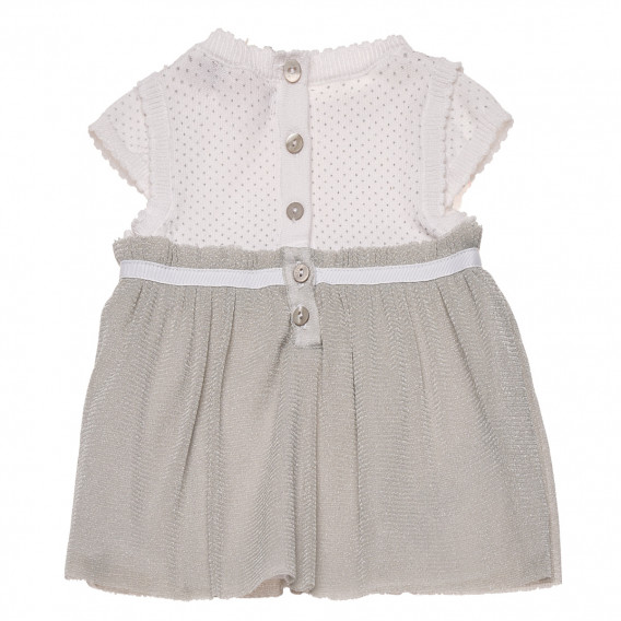 Памучна рокля за бебе в бяло и сиво Boboli 154205 2