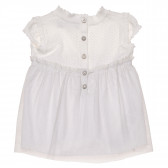Памучна рокля за бебе в бяло и сиво Boboli 154208 5