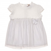 Памучна рокля за бебе в бяло и сиво Boboli 154209 6
