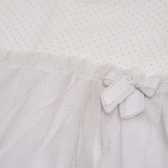 Памучна рокля за бебе в бяло и сиво Boboli 154210 7