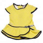 Рокля с черни кантове за бебе за момиче жълта Boboli 154220 