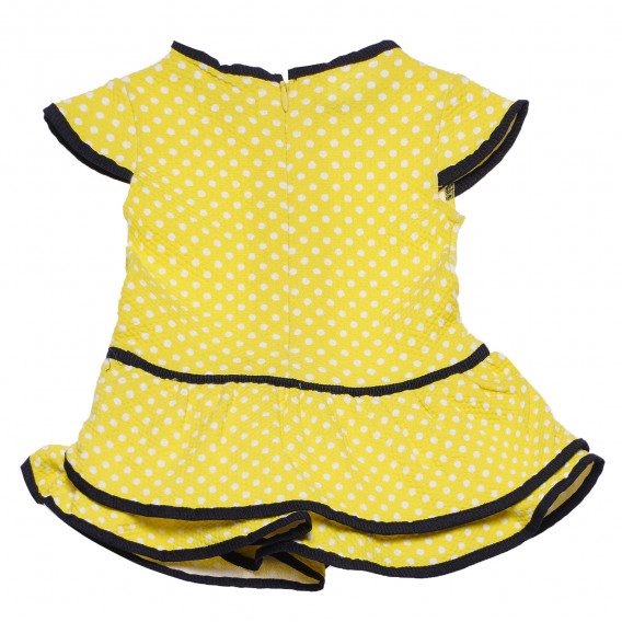 Рокля с черни кантове за бебе за момиче жълта Boboli 154221 2